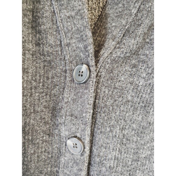 Banana Republic Womens Ribbed Cardigan Sweater Gray Size S Lightweight Lounge - Picture 5 of 7